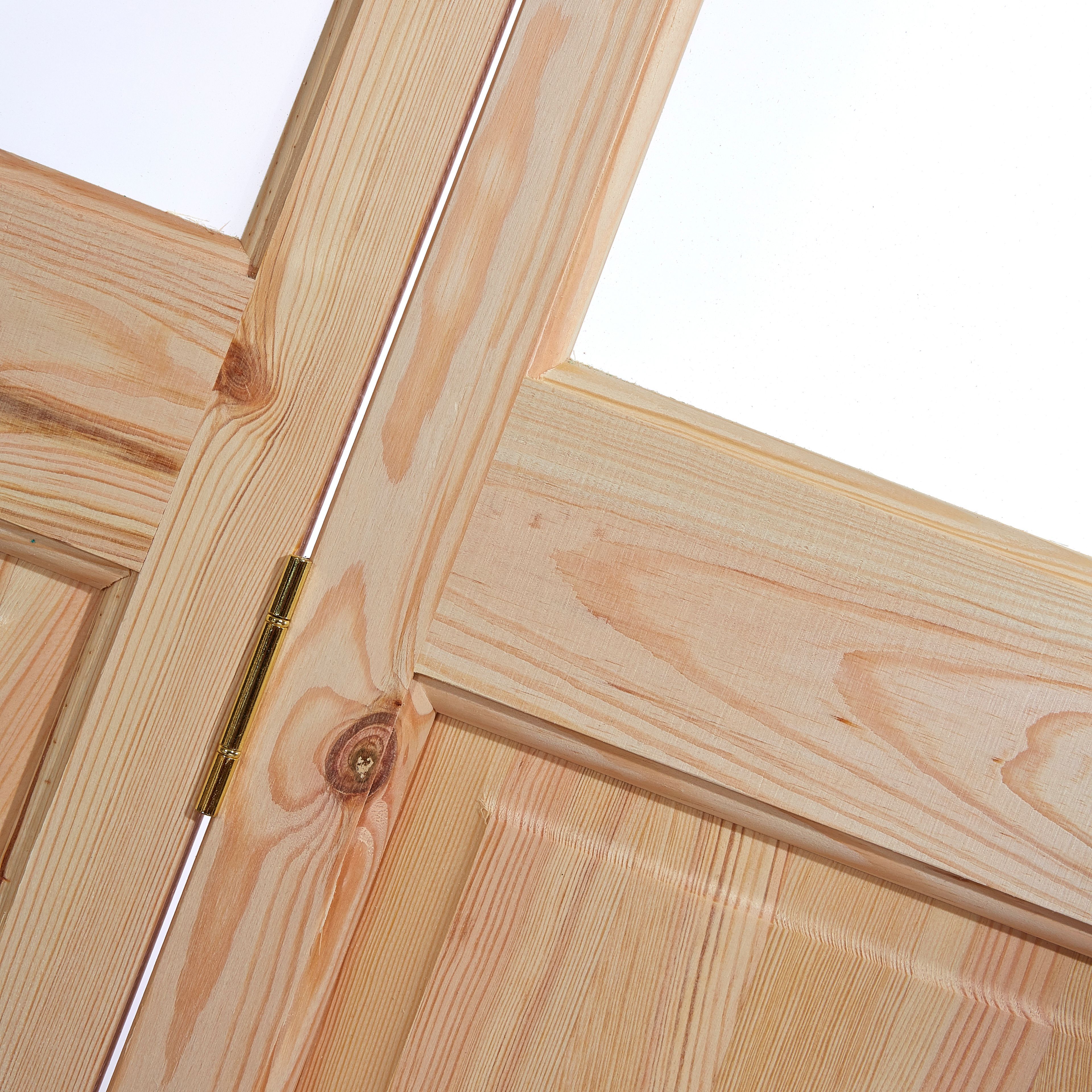 Fortia Vertical 2 panel Decorative Glazed Victorian Unfinished Natural Knotty pine Internal Folding Bi-fold Door set, (H)2005mm (W)815mm
