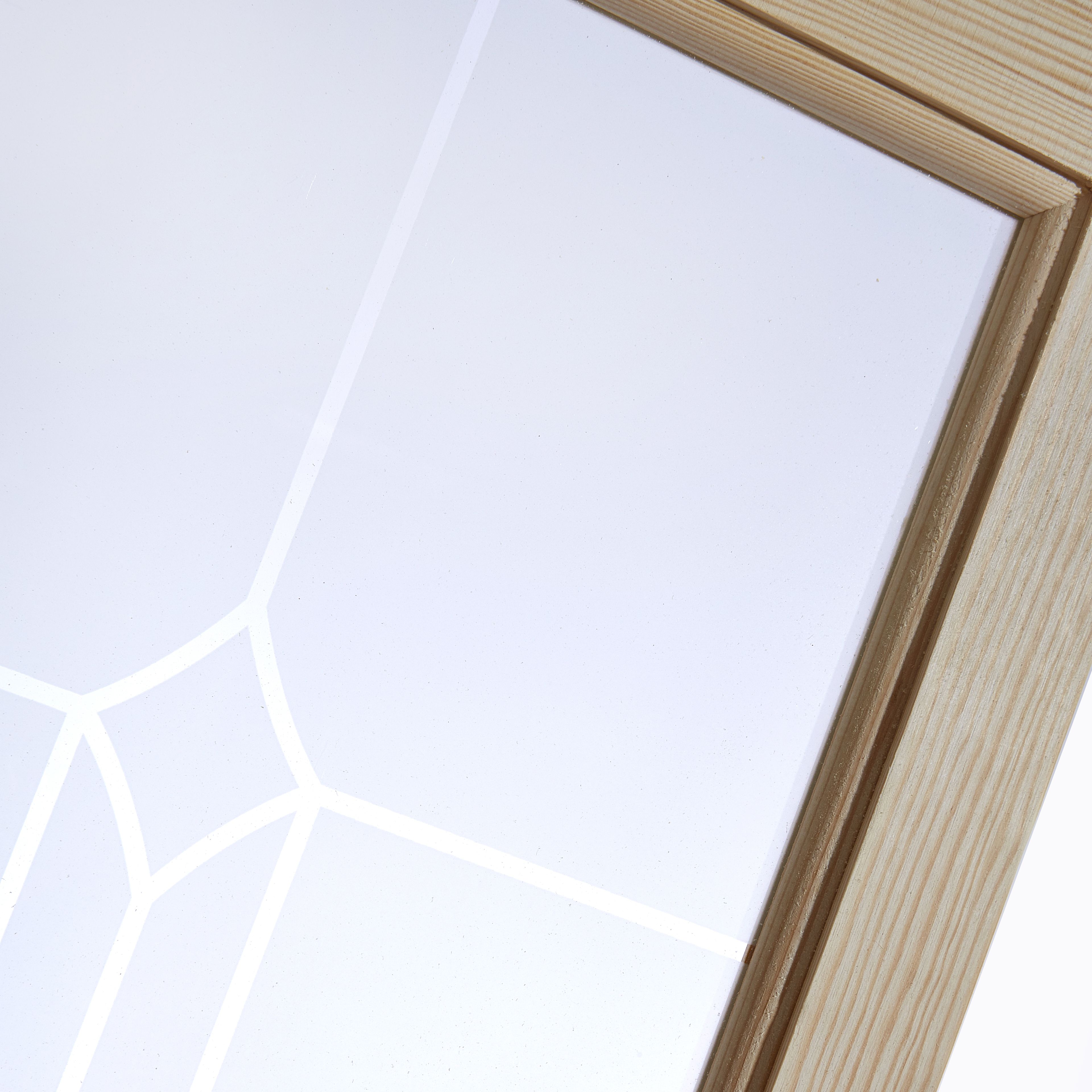 Fortia Vertical 2 panel Decorative Glazed Victorian Unfinished Natural Knotty pine Internal Folding Bi-fold Door set, (H)2005mm (W)815mm
