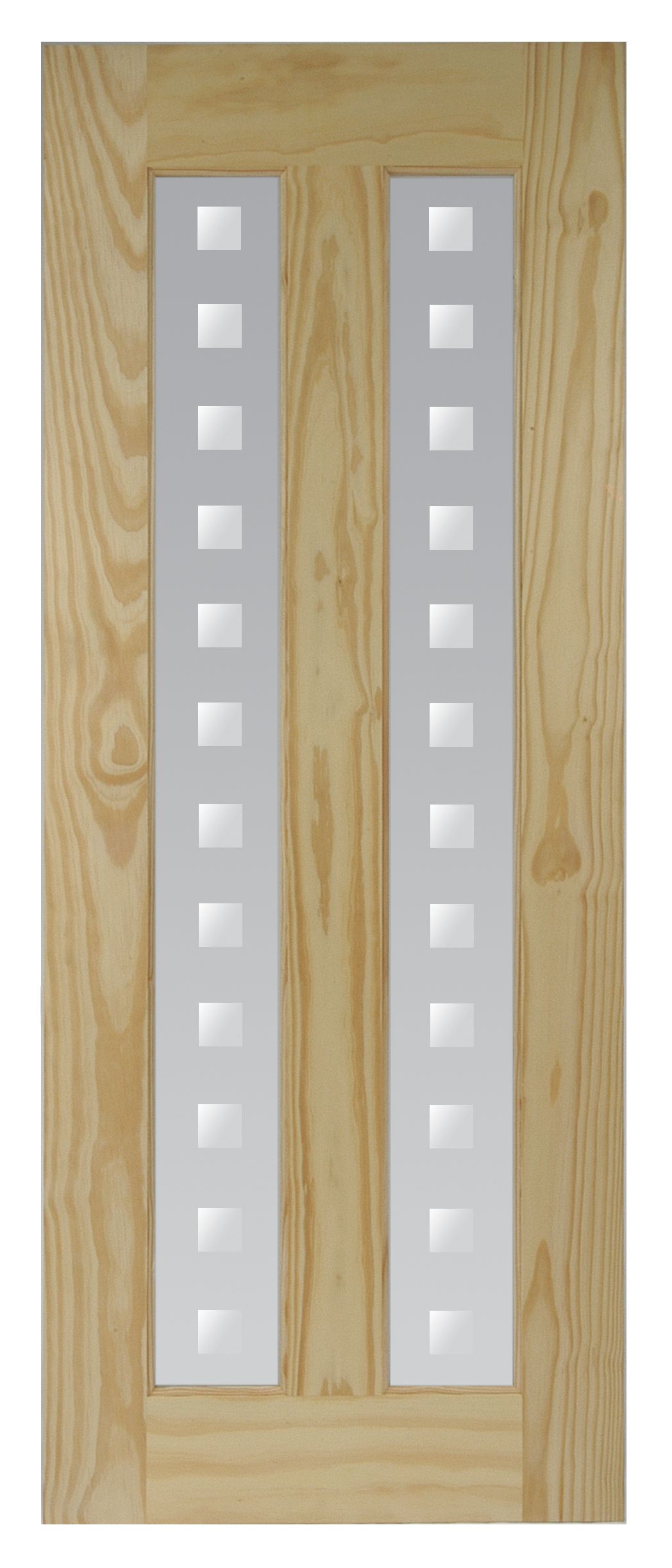 Fortia Vertical 2 panel Screen-printed Glazed Contemporary Pine veneer ...