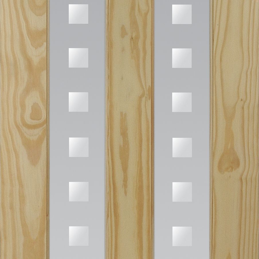 Fortia Vertical 2 panel Screen-printed Glazed Contemporary Pine veneer Internal Clear pine Door, (H)2032mm (W)813mm (T)35mm