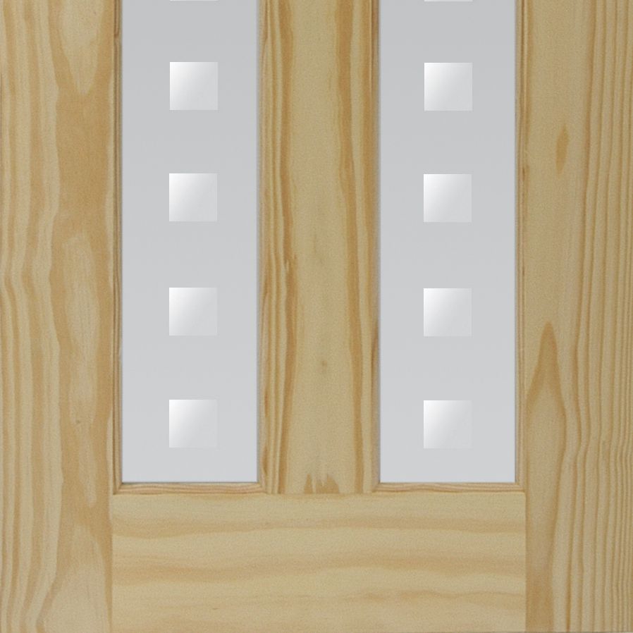 Fortia Vertical 2 panel Screen-printed Glazed Contemporary Pine veneer Internal Clear pine Door, (H)2032mm (W)813mm (T)35mm