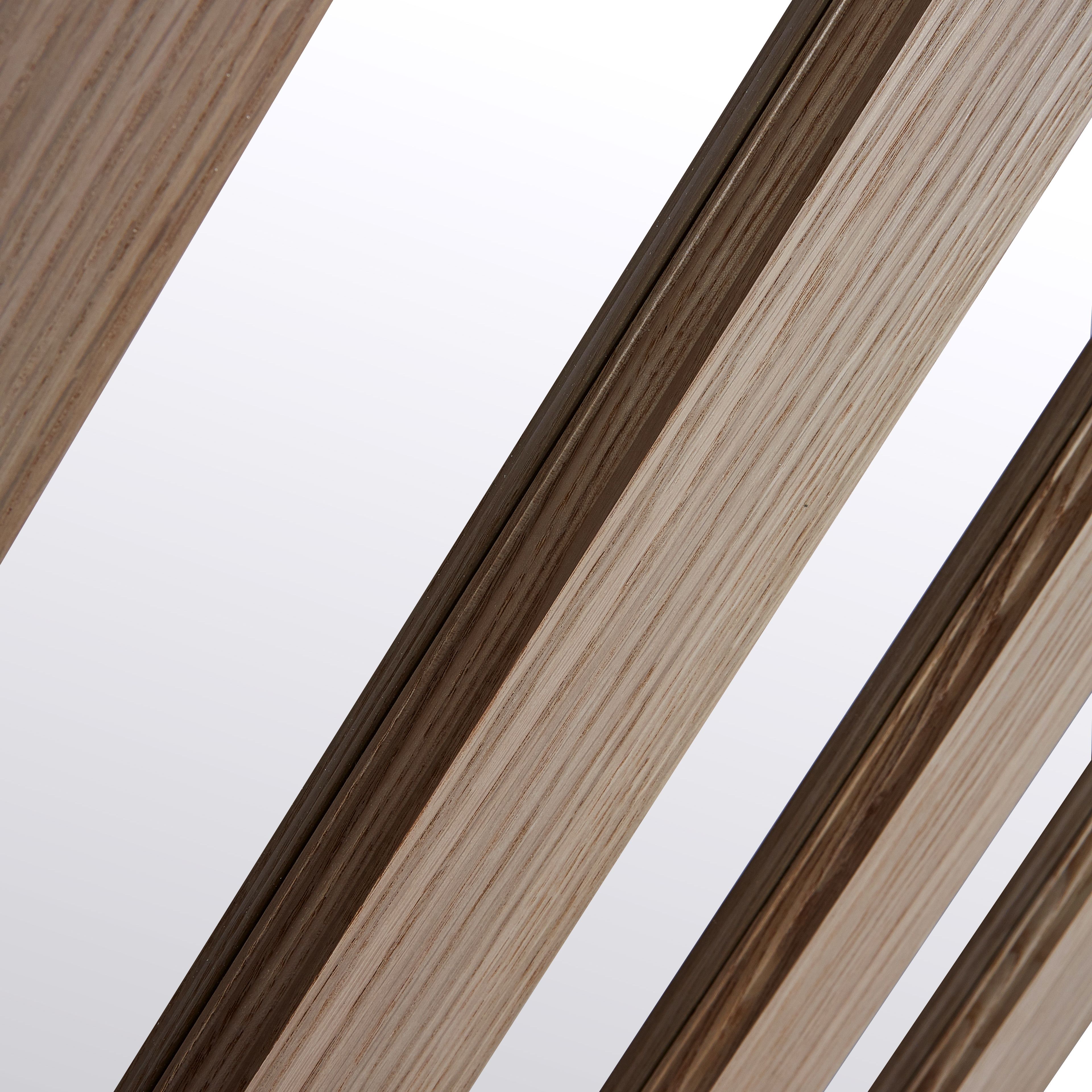 Fortia Vertical 3 Lite Obscure Glazed Contemporary Natural Oak veneer Internal Timber Door, (H)1981mm (W)838mm (T)35mm