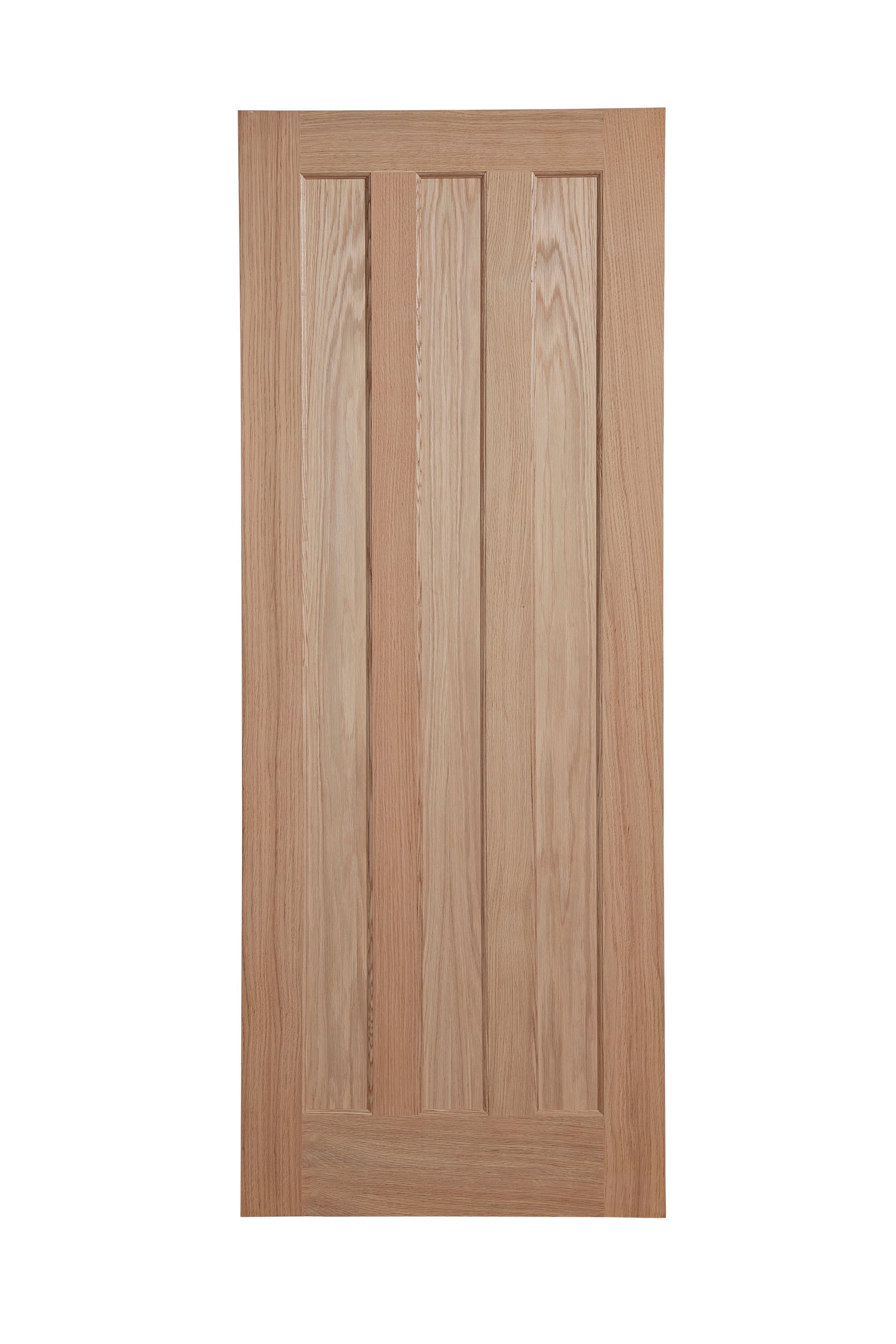 Fortia Vertical 3 panel Unglazed Contemporary Natural Oak veneer Internal Timber Door,