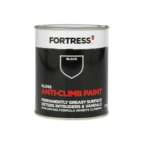 Fortress Black Gloss Anti-climb paint, 750ml