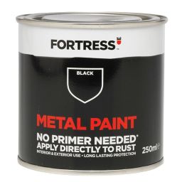 Fortress Black Gloss Metal paint, 0.25L