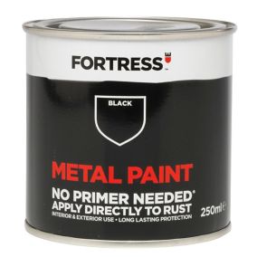 Fortress Black Gloss Metal paint, 0.25L