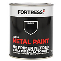 Fortress Black Gloss Metal paint, 750ml