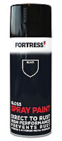 Fortress Black Gloss Multi-surface Spray paint, 400ml