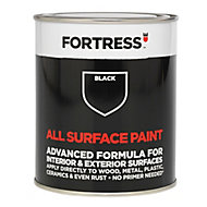 Fortress Black Matt Multi-surface paint, 250ml