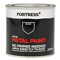 Fortress Black Satin Metal paint, 250ml