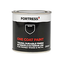 Fortress One coat Black Matt Metal & wood paint, 250ml