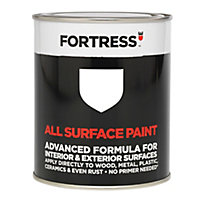 Fortress White Gloss Multi-surface paint, 750ml