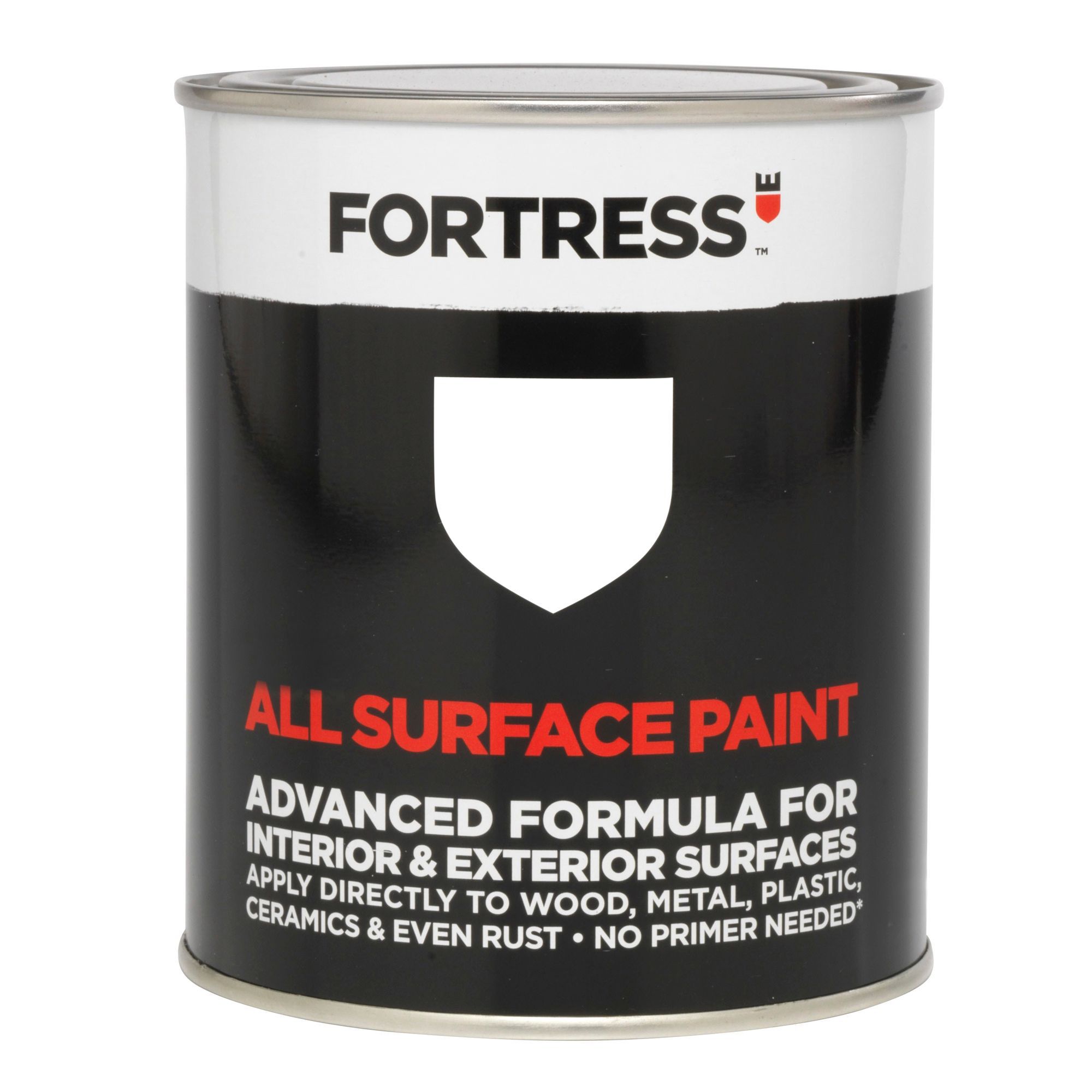 Fortress White Gloss Multisurface paint, 750ml DIY at B&Q