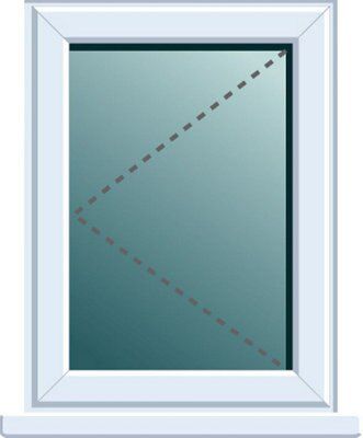 Frame One Clear Glazed White uPVC Left-handed Window, (H)970mm (W)620mm