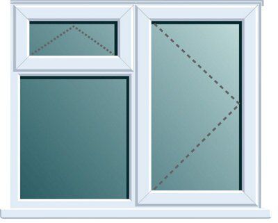 Frame One Clear Glazed White uPVC Right-handed Window, (H)970mm (W ...