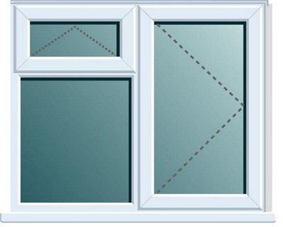 Frame One Clear Glazed White uPVC Right-handed Window, (H)970mm (W)905mm