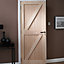 Framed, ledged & braced Oak veneer LH & RH External Front Door, (H)1981mm (W)838mm