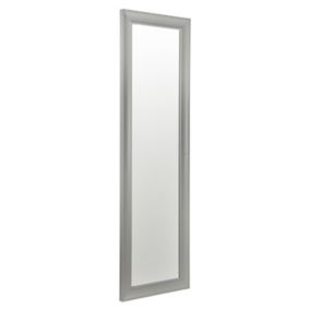 Framed Mirrors Grey Curved Rectangular Framed Mirror (H)131cm (W)41cm