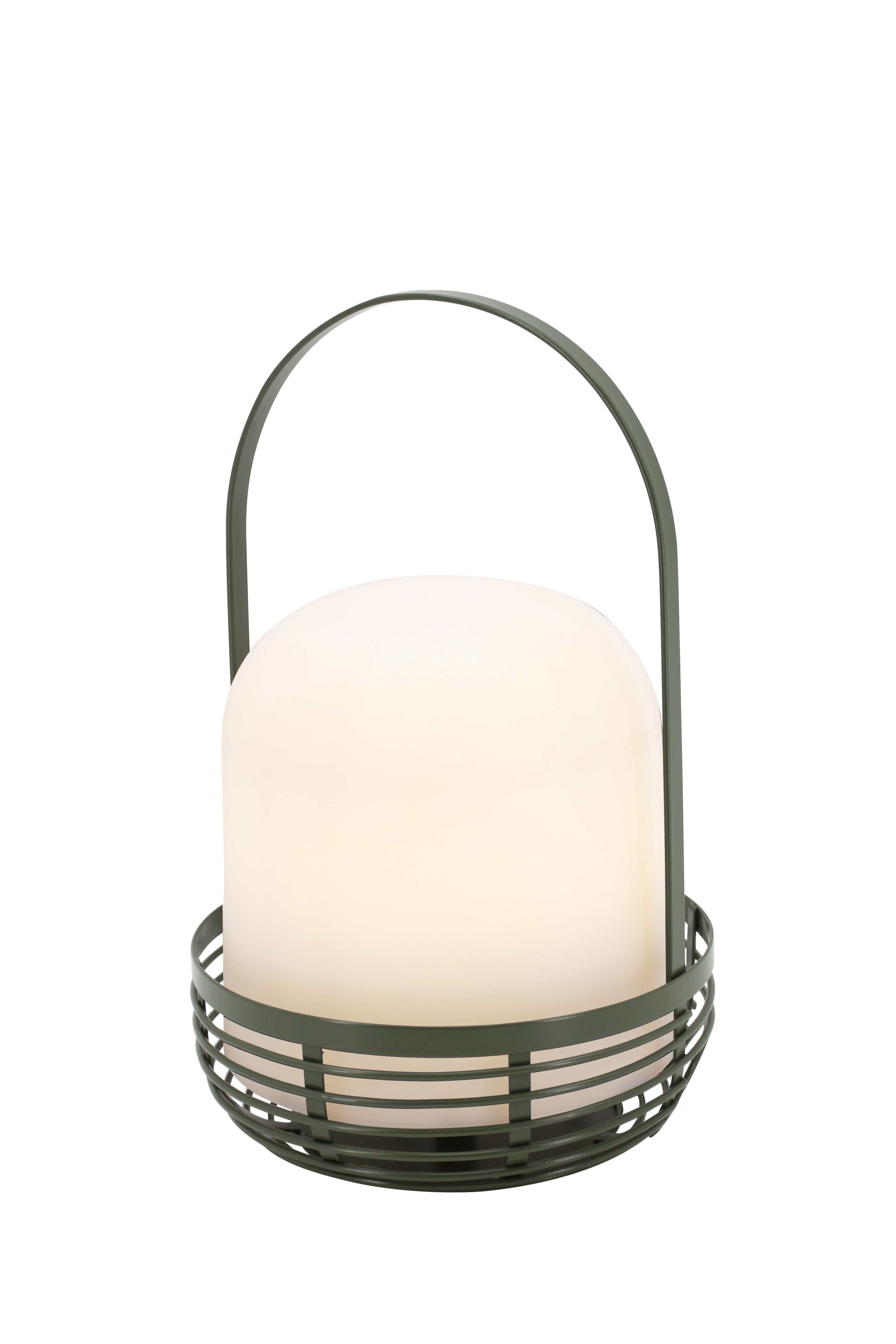 Framura Dark green Solar-powered Integrated LED Outdoor Lantern
