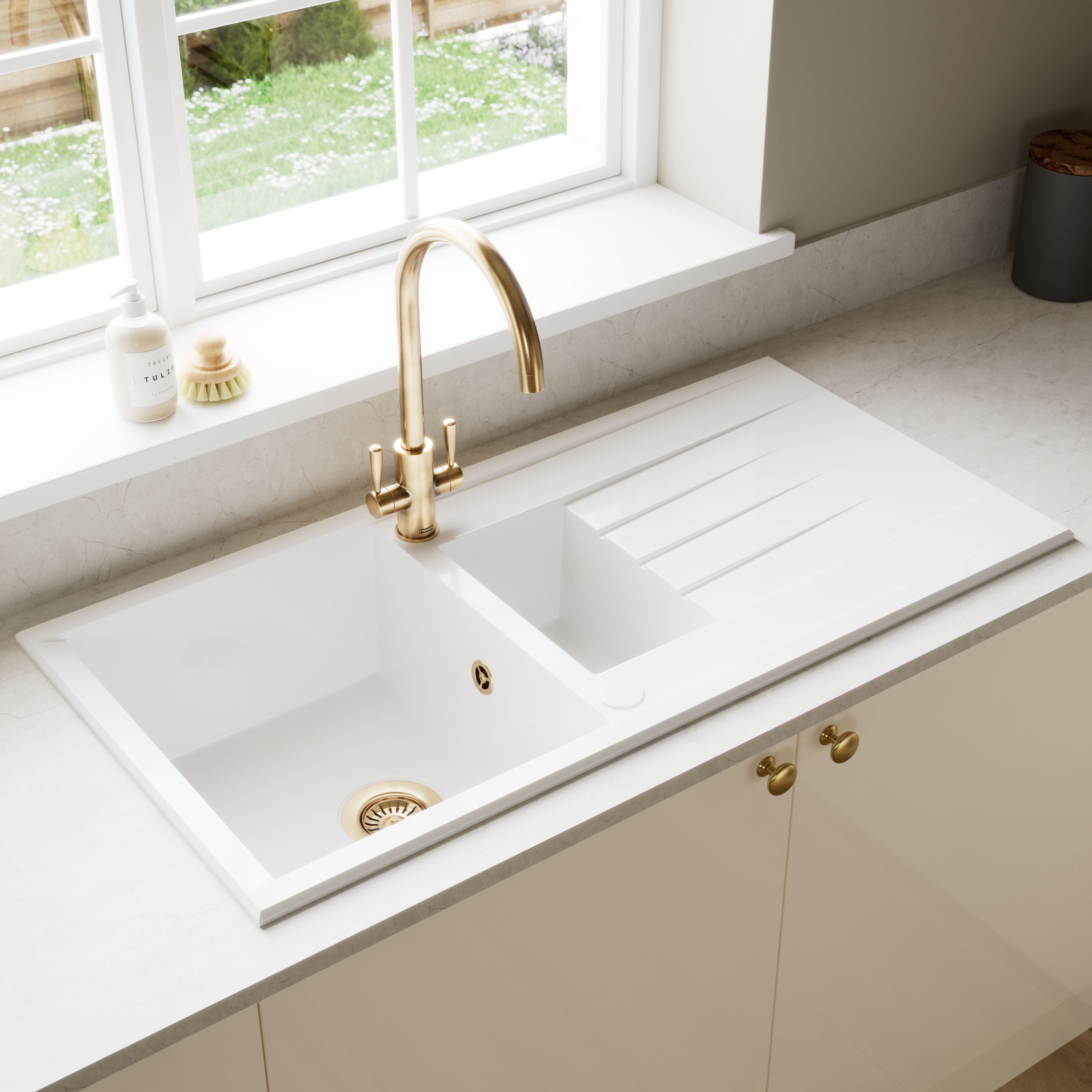 Franke Ascona Brass effect Kitchen Twin lever Tap