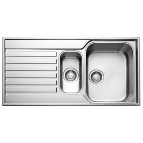 Franke Ascona Polished Stainless steel 1.5 Bowl Sink & drainer 510mm x 1000mm