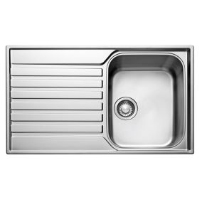 Franke Ascona Polished Stainless steel 1 Bowl Sink & drainer (W)510mm x (L)860mm