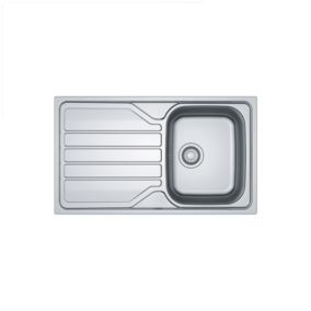 Franke Flash Stainless steel 1 Bowl Kitchen sink 500mm x 860mm