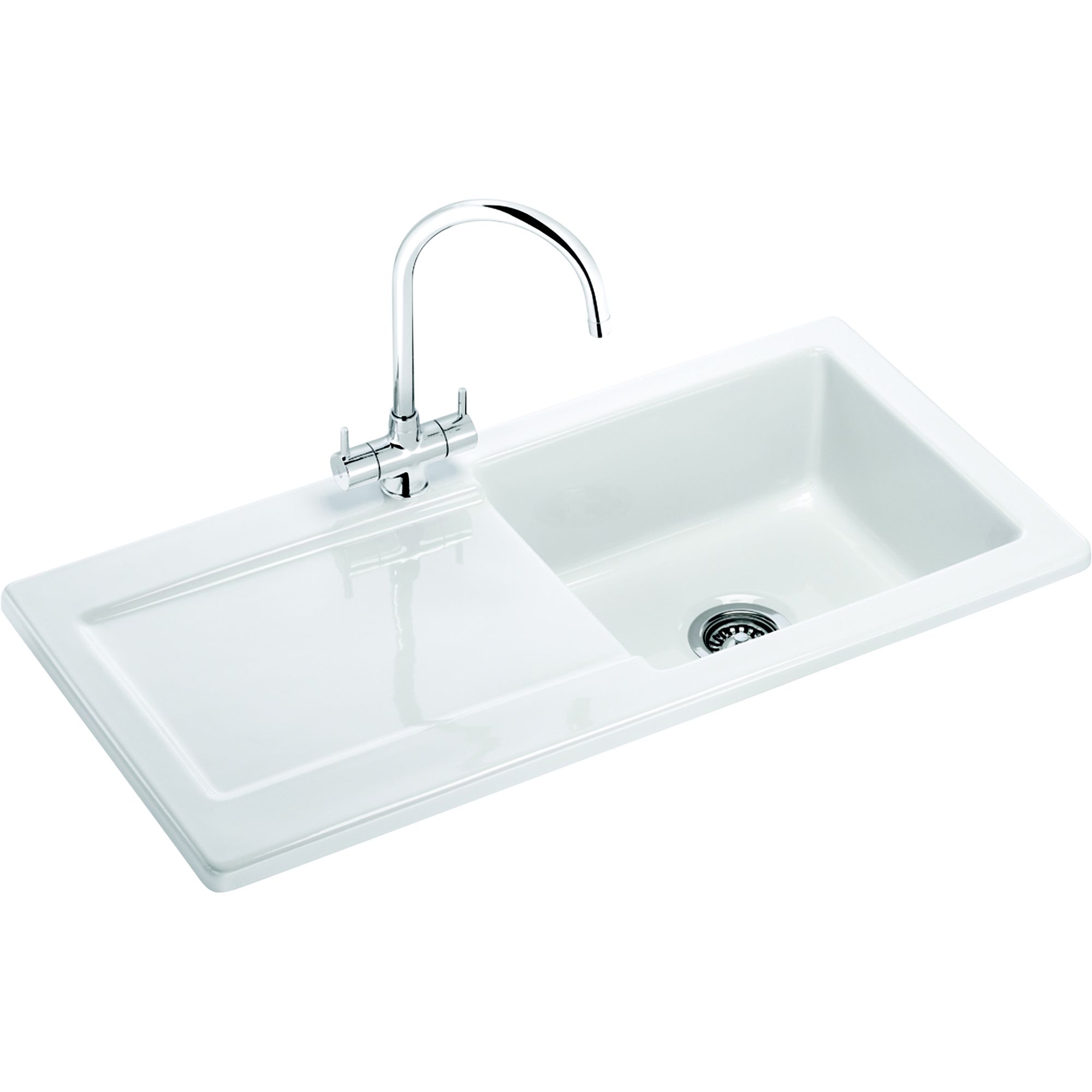 Franke Livorno White Ceramic 1 Bowl Sink 500mm x 1000mm