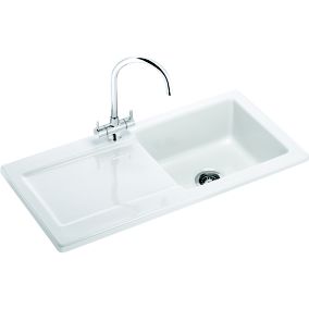 Franke Livorno White Ceramic 1 Bowl Sink (W)500mm