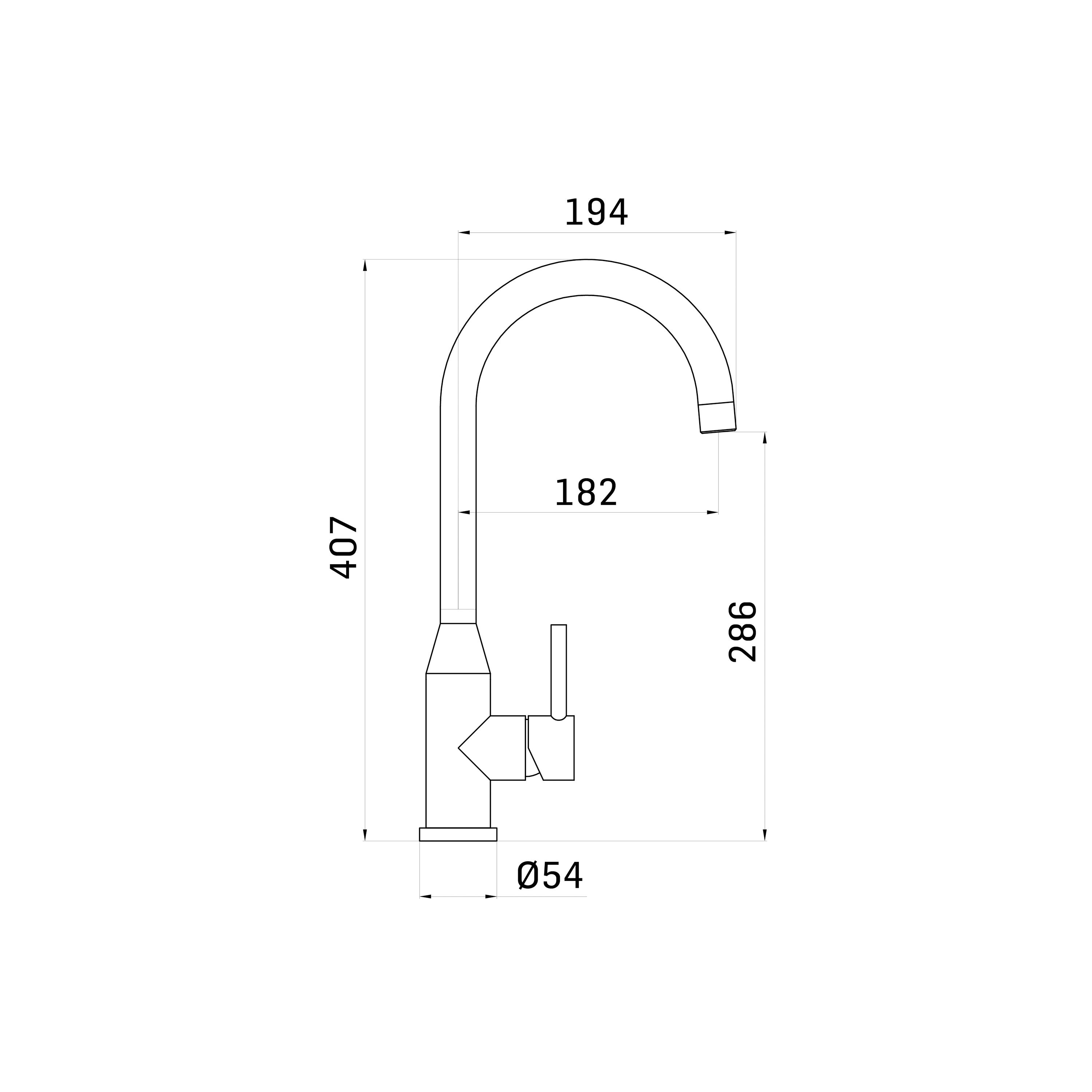 Franke Montreux Stainless steel effect Kitchen Side lever Tap