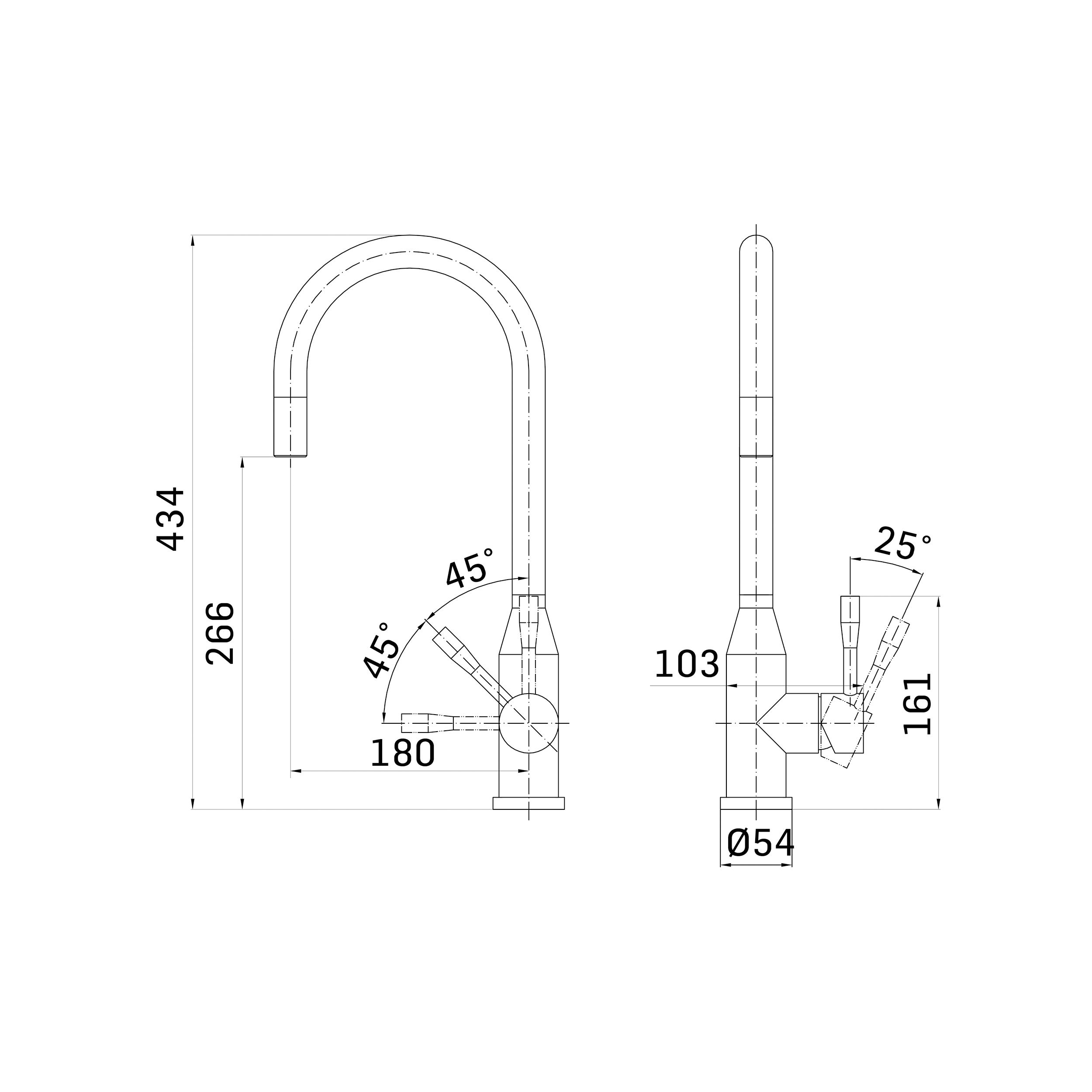 Franke Montreux Stainless steel Kitchen Side lever pull out Tap