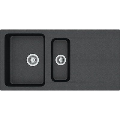 Franke Orion Matt black 1.5 Bowl Sink & drainer 510mm x 1000mm