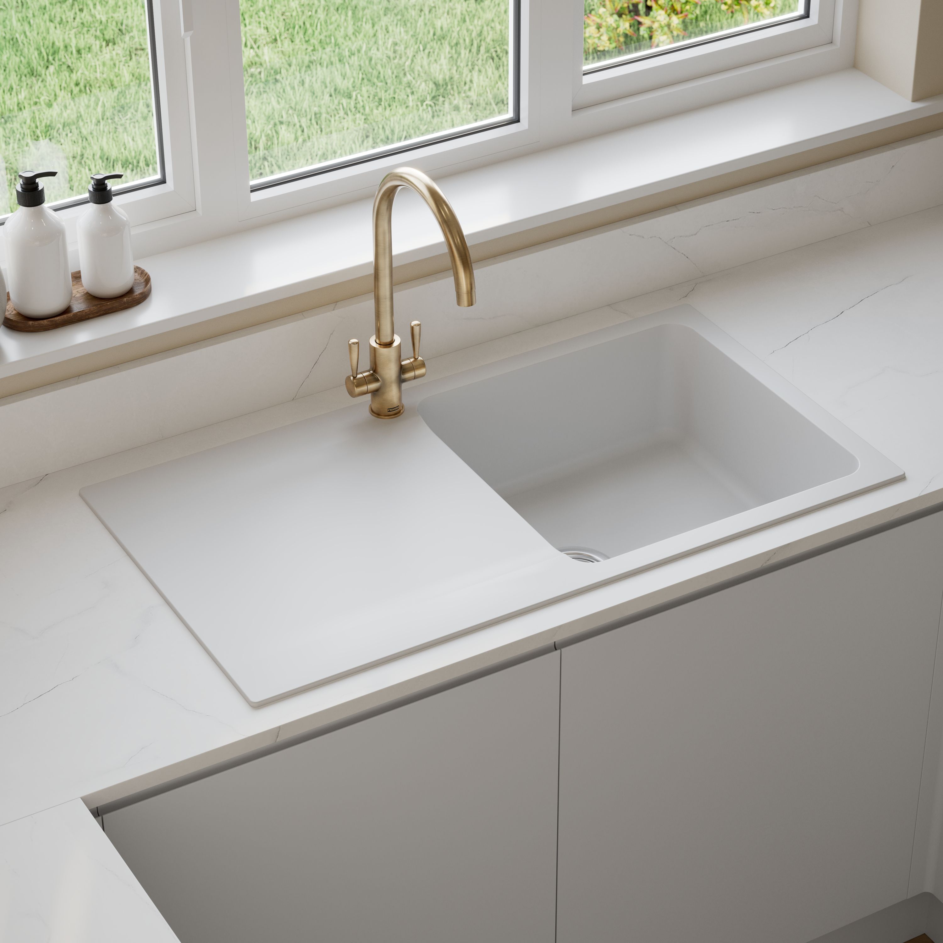 Franke Orion White Bowl Sink drainer 510mm x 940mm