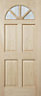 Freedom 4 panel Obscure Glazed Hardwood veneer External Front door, (H)2032mm (W)813mm