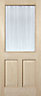 Freedom Berkeley 2 panel Obscure Glazed Hardwood veneer External Front door, (H)1981mm (W)762mm
