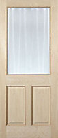 Freedom Berkeley 2 panel Obscure Glazed Hardwood veneer External Front door, (H)2032mm (W)813mm