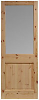 Freedom Bracknell 1 panel Clear Glazed Pine External Front door, (H)1981mm (W)838mm