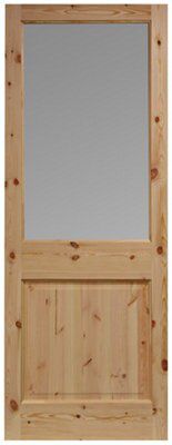 Freedom Bracknell 1 panel Clear Glazed Pine External Front door, (H)1981mm (W)838mm