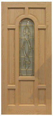 Freedom Henley 7 panel Leaded Glazed External Fire door, (H)1981mm (W)838mm