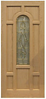 Freedom Henley 7 panel Leaded Glazed External Fire door, (H)2032mm (W)813mm