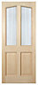 Freedom Richmond 2 panel Obscure Glazed Hardwood veneer External Front door, (H)1981mm (W)838mm