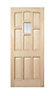 Freedom Strand 9 panel Obscure Glazed Hardwood veneer External Front door, (H)2032mm (W)813mm