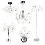 Freefall Loop arm Brushed Glass & steel chrome effect 6 Lamp Ceiling light