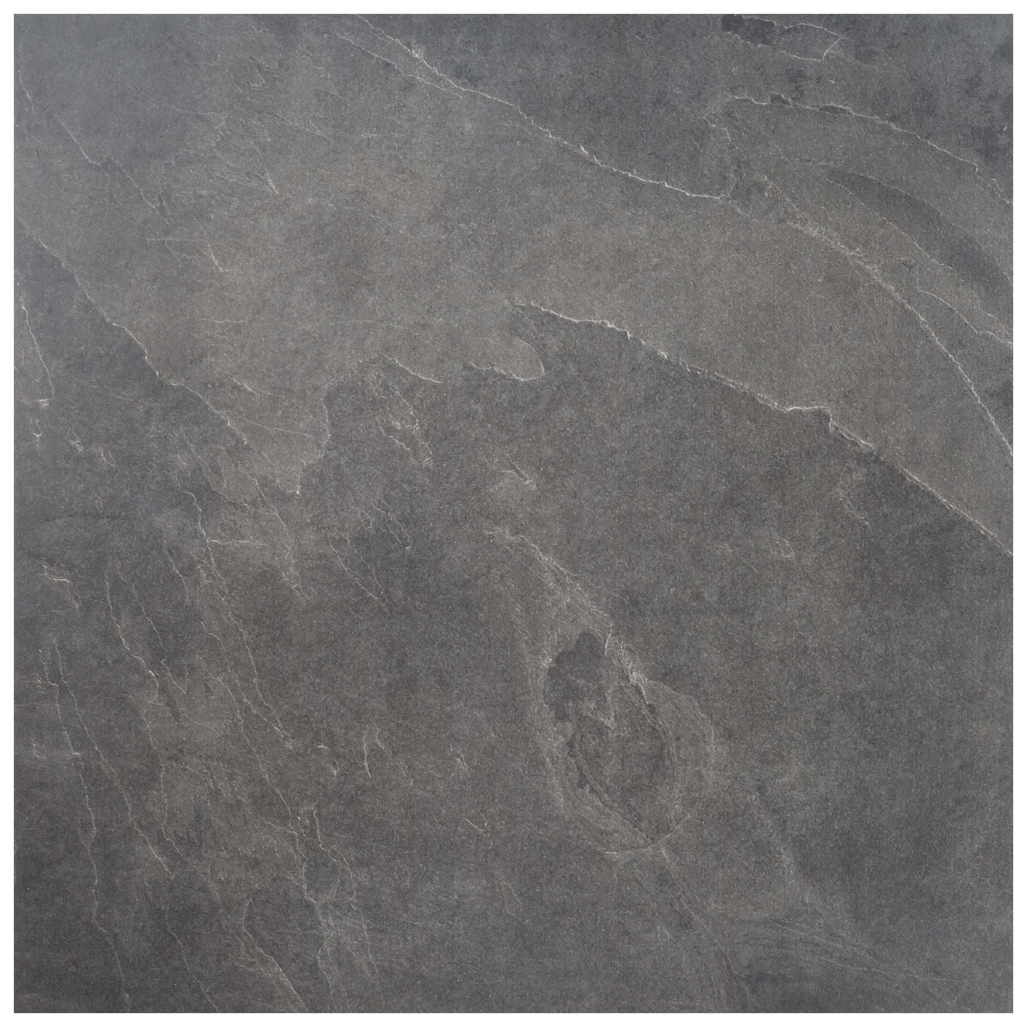 Fresca Slate Black Matt Stone effect Textured Porcelain Outdoor Floor Tile, Pack of 2, (L)600mm (W)600mm