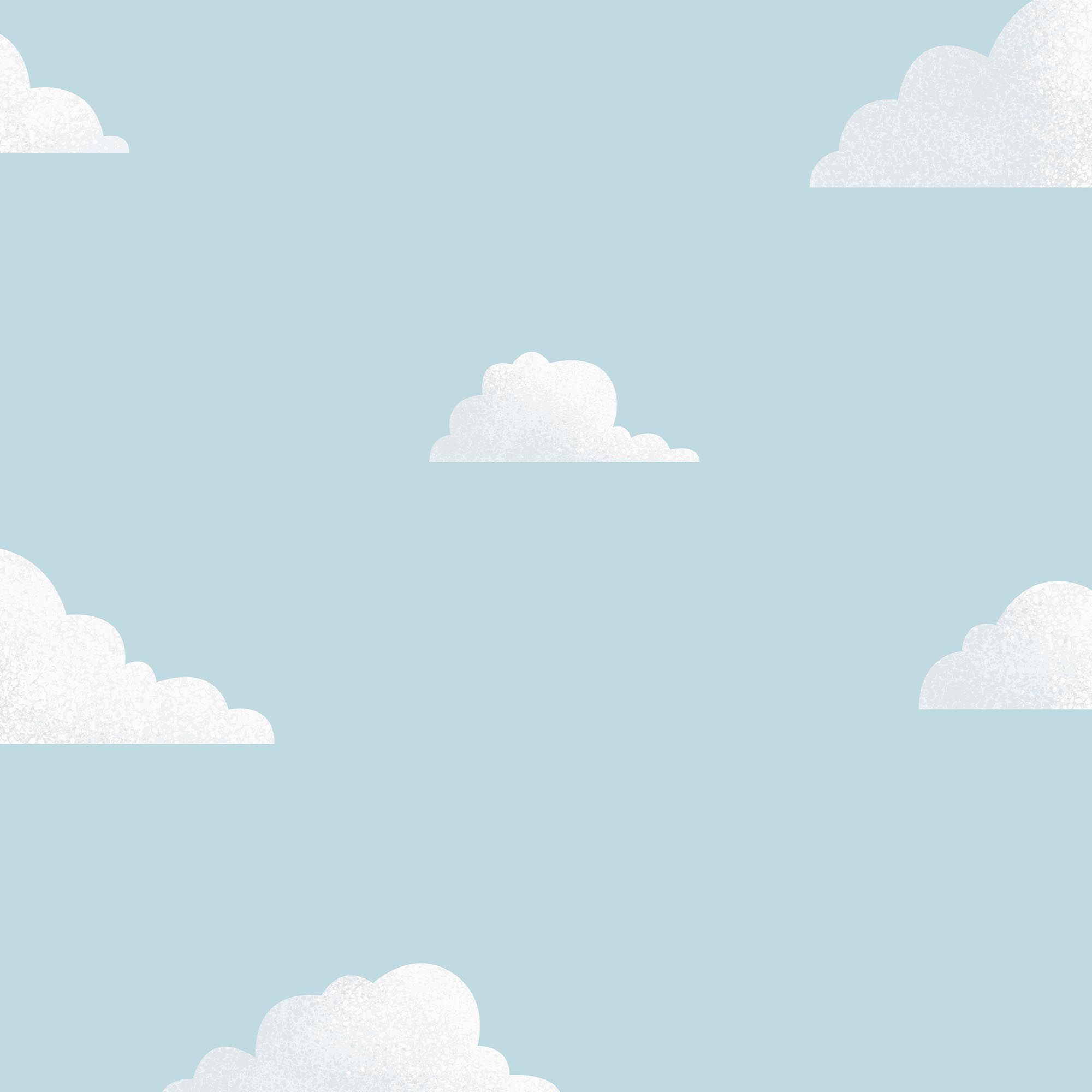 Fresco Blue Clouds Smooth Wallpaper Sample