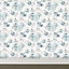 Fresco Blue Floral Smooth Wallpaper