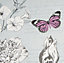 Fresco Blue Flowers, birds & butterflies Smooth Wallpaper