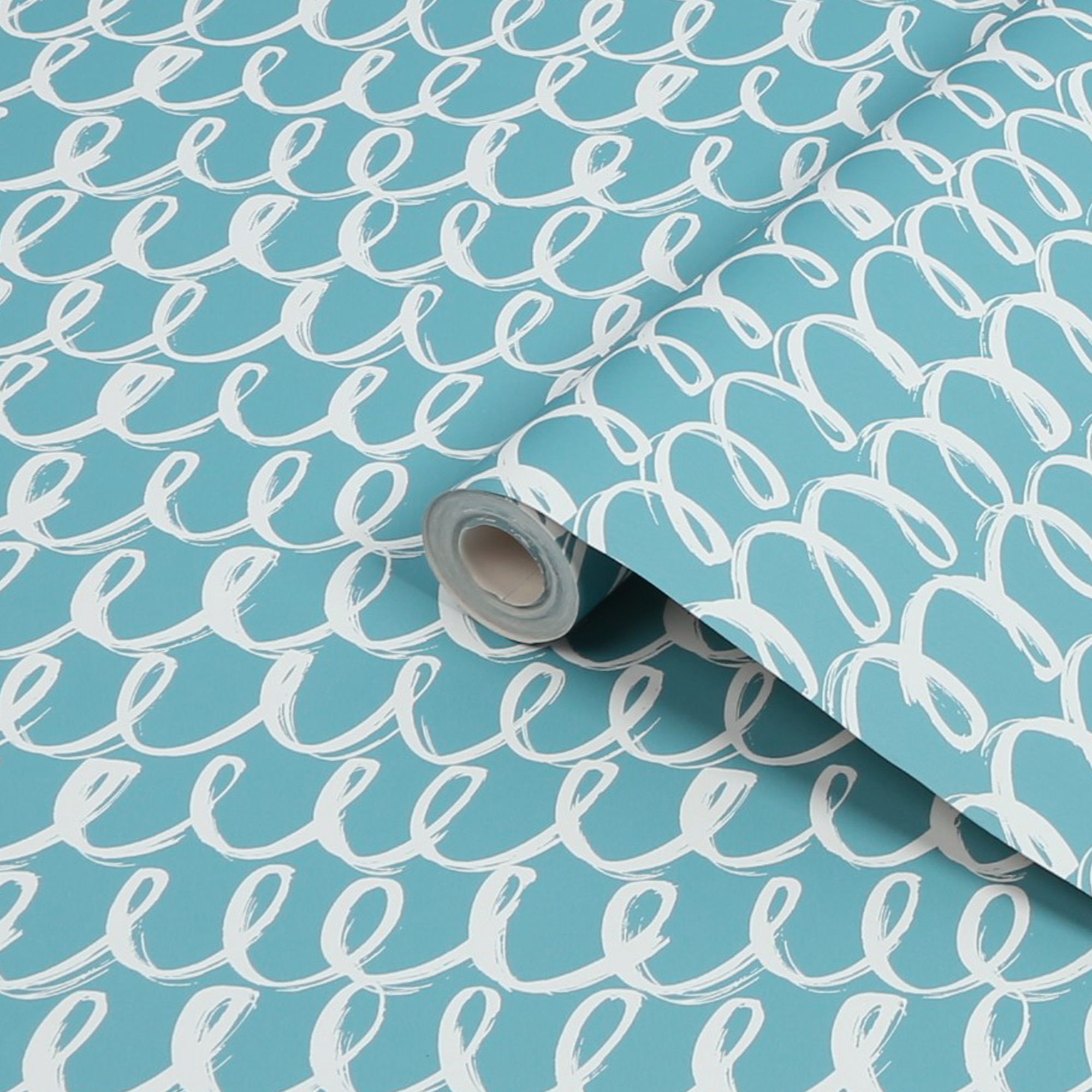 Fresco Blue Sea swirl Smooth Wallpaper