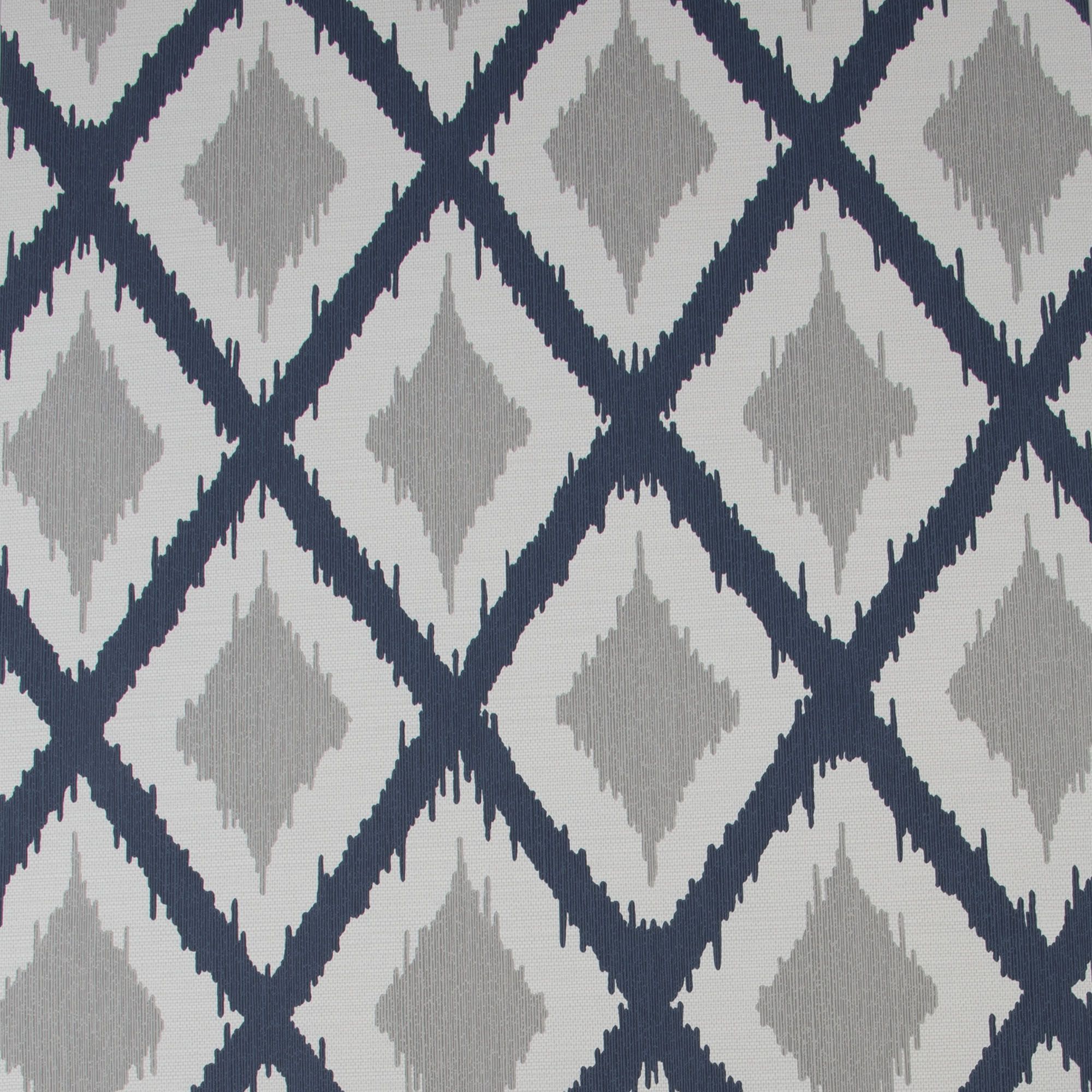 Fresco Ikat Blue & grey Geometric Smooth Wallpaper DIY at B&Q