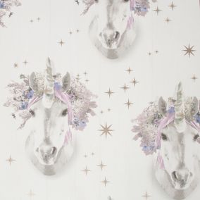 Fresco Multicolour Unicorn Metallic effect Smooth Wallpaper